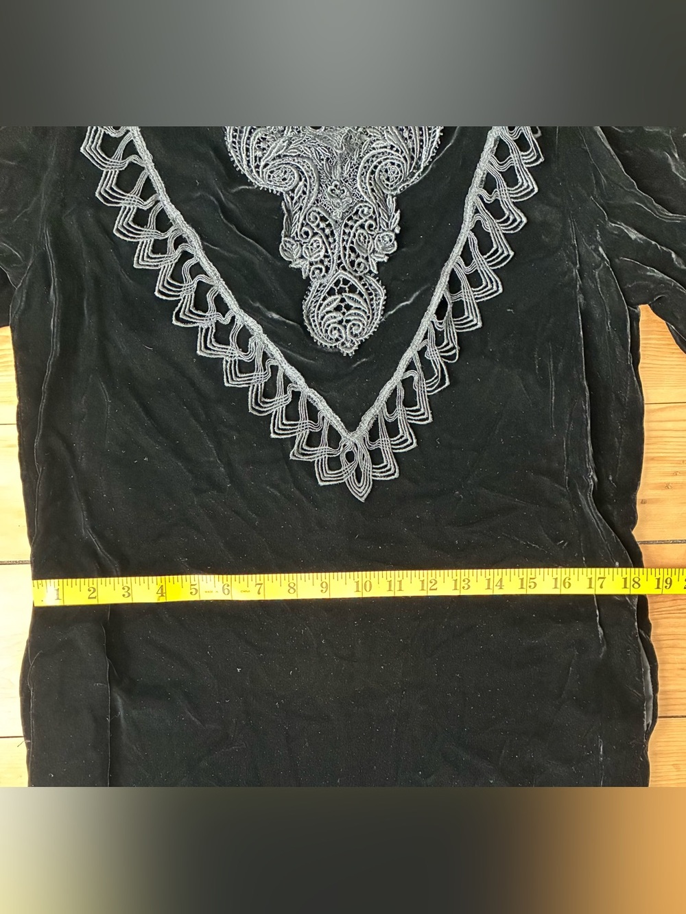 Jessica McClintock Black Velvet Lace High Neck Long Sleeve Midi Dress 6 - Picture 10 of 10